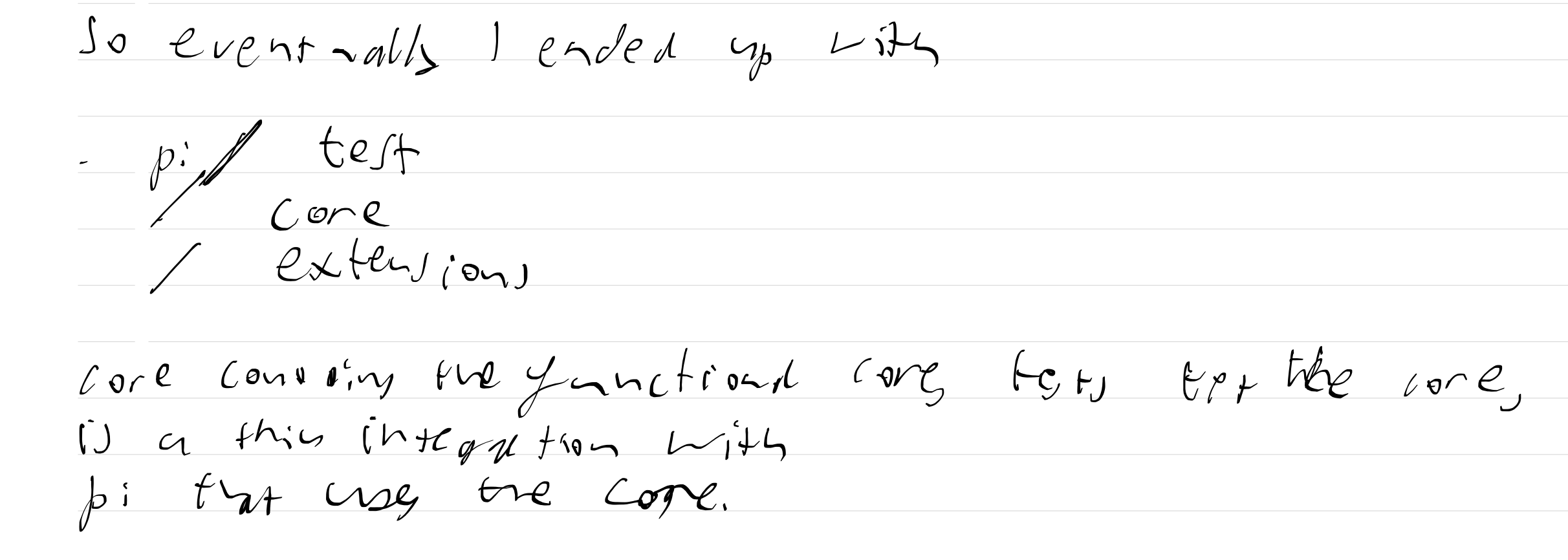 handwritten draft of the paragraph below