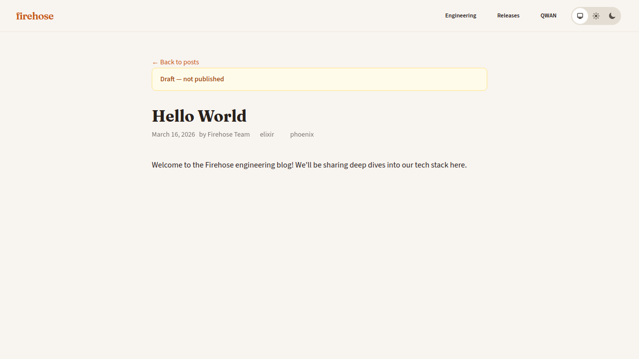Draft banner on unpublished post